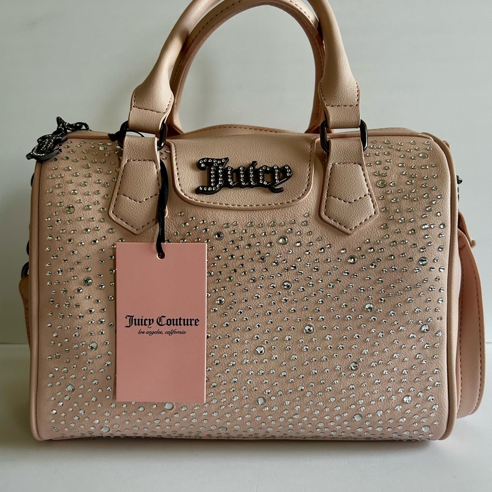 Juicy Couture Blush Pink Crystal-Studded Satchel